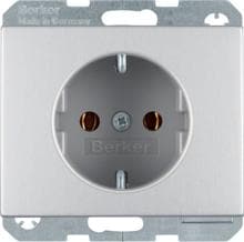 Berker 41157003 Steckdose SCHUKO mit Schraub-Liftklemme, K.5, alu, aluminium eloxiert