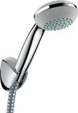 hansgrohe Crometta 85 Duschkopfhalterungset 1 Strahlart mit Duschschlauch 160 cm, Kunststoff, 16 l/min, 85 mm, Chrom, (27577000)