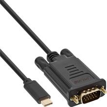 InLine USB Display Kabel, USB-C Stecker zu VGA Stecker, 2m (64142)
