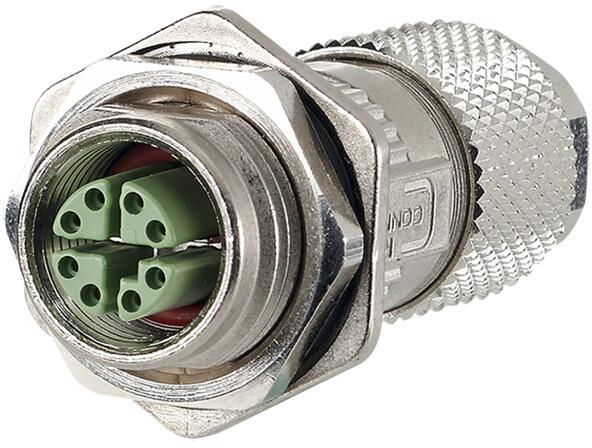 METZ CONNECT M12 Buchse, X-kodiert, IP67, Cat.6A, Ø 6-9,7 mm, feldkonfektionierbar, mit Flansch ( MMF881A315-0001 )