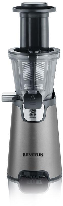 Severin ES 3571 Slow Juicer Entsafter, 150W, 1L Saftbehälter, Tropf-Stopp Verschluss, grau-metallic-schwarz / Edelstahl