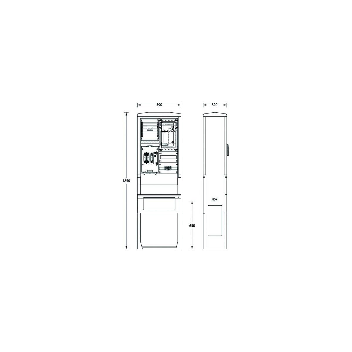 Uesa 2130-1716.44 Zähleranschlusssäule, IP44, VNB Syna