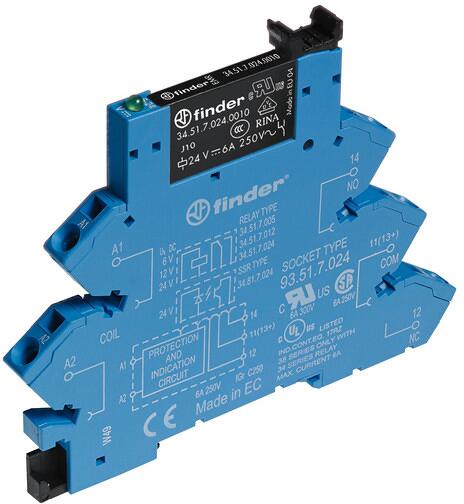 Finder Koppelrelais, 1W, 6A, 24VDC (38.61.7.024.0050)