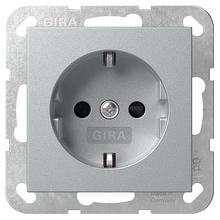 Gira 418326 SCHUKO-Steckdose 16 A 250 V~ mit Shutter, System 55, Aluminium