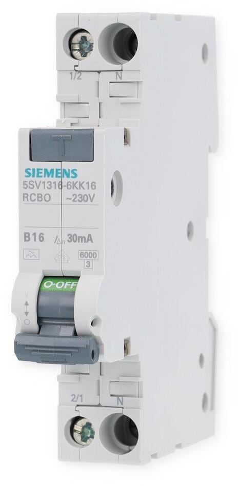 Siemens 5SV1316-6KK16 FI/LS kompakt Schalter 1P+N, 6kA, Typ A, 30mA, B ...