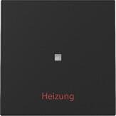 Gira 3678005 Wippe mit Aufdruck "Heizung Ein/Aus" und Kontrollfenster, 1fach, System 55, schwarz matt (lackiert)
