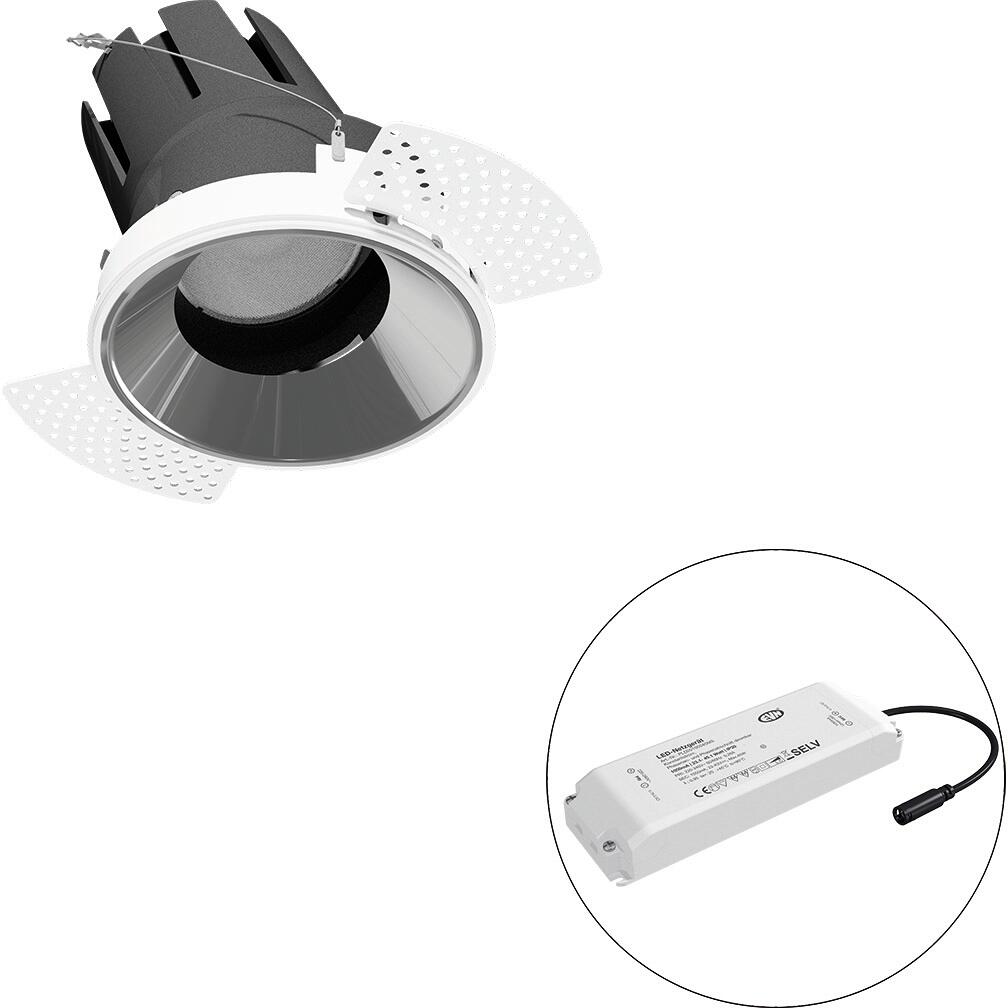 EVN SELECTO LED Deckeneinbau, rund, drehbar, IP20, 220-240V/AC, 6W, 4000K, 4655lm, inkl. Netzgerät, Phase, Reflektor silber/hochglänzend, 86.599,00cd,