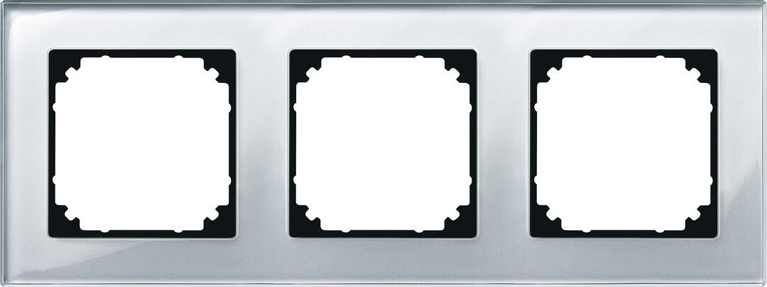 Merten MEG4030-2320 Echtglasrahmen, M-Plan, 3fach, Kristallweiß