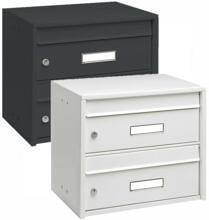Burg Wächter Dual Front 821 Anlagen-Briefkästen für 2 Parteien, Querformat, Stahl