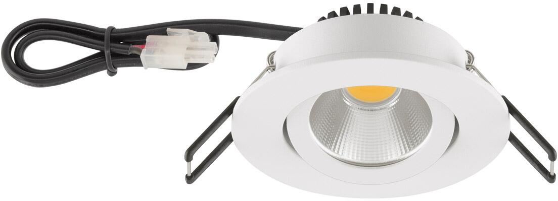 EVN PC20-Serie LED Deckeneinbau, rund, schwenkbar, IP20, 350mA, 3W, 3000K, 300lm, weiß (PC20030102)