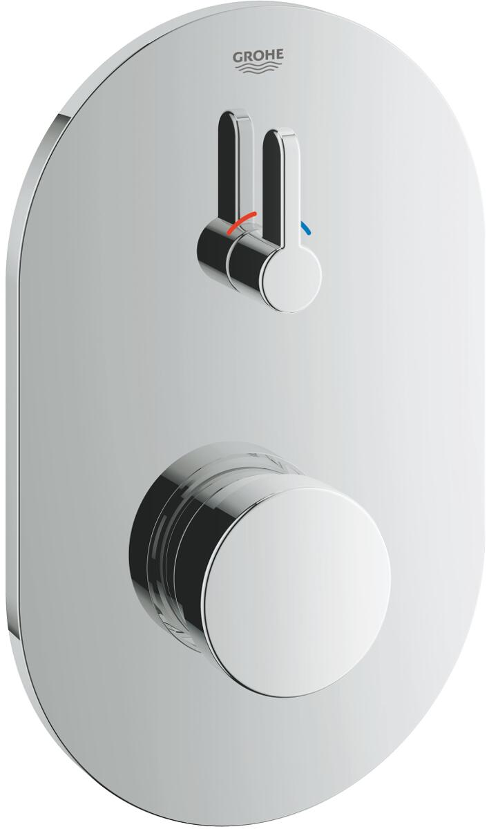 GROHE Eurosmart CT Selbstschluss-Brausebatterie, mit Mischung, Fertigmontageset für UP-Einbaukasten 36322001, chrom (36321000)