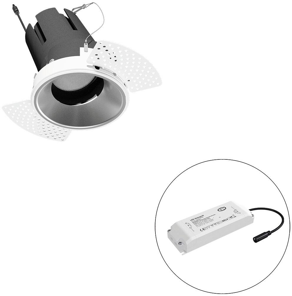 EVN SELECTO LED Deckeneinbau, rund, schwenkbar, IP20, 220-240V/AC, 25W, 4000K, 3063lm, inkl. Netzgerät, Phase, Reflektor silber/matt, 4.314,00cd, brei