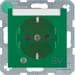 Berker 41101913 Steckdose SCHUKO mit Kontroll-LED, Beschriftungsfeld und erhöhtem Berührungsschutz, S.1/B.3/B.7, grün matt