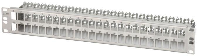 METZ CONNECT Keystone 19 Zoll Modulträger 1,5HE 48 Port Edelstahl unbestückt ( 130A24-00-E )