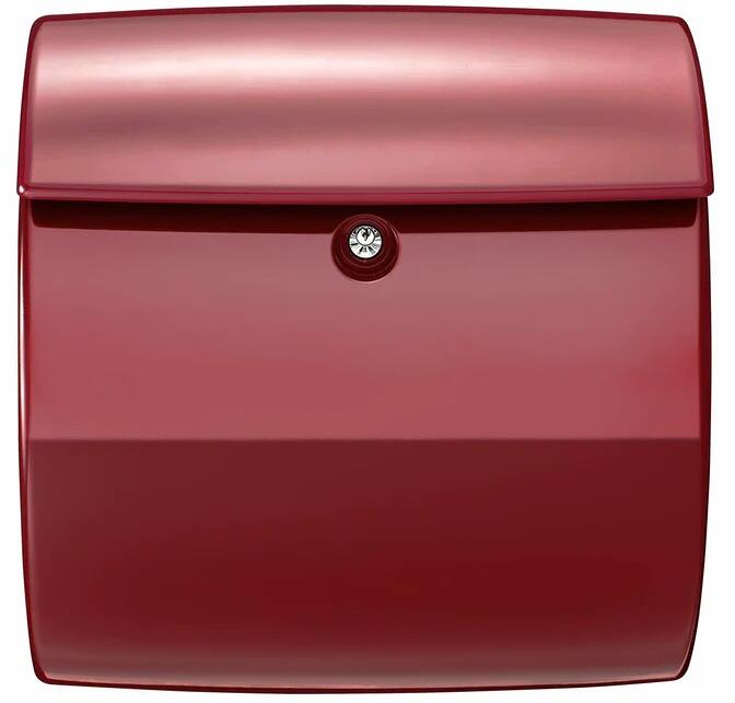 Burg Wächter Piano 886 Merlot Kunststoff-Briefkasten, Querformat, Öffnungsstopp, Zeitungsfach, weinrot (37180)