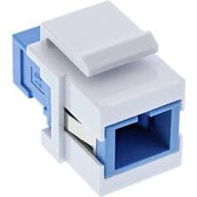 InLine® LWL Keystone Snap-in Kupplung weiß, Simplex SC/SC, singlemode, blau, Keramik-Hülse (89988E)