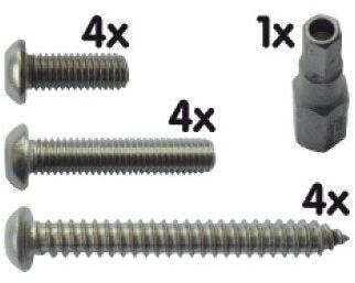 MOBOTIX Schrauben Set, Maschienenschrauben, Sicherungsschrauben, Mit Bohrschrauber Adapter