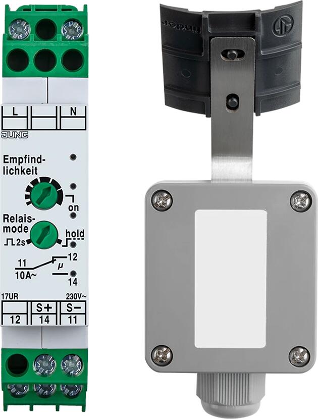 Jung 17UR Umsetzer mit Regensensor, einsteller für Empfindlichkeit, inklusive Montagewinkel, weiß