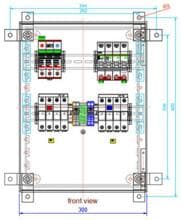 Enwitec GAK TYPE S-1000-4R-X-BC-PC-1.0 Anschlusskasten mit integriertem Überspannungsschutz Typ 1+2, 1000VDC, IP65, Polycarbonat Gehäuse (10015870)