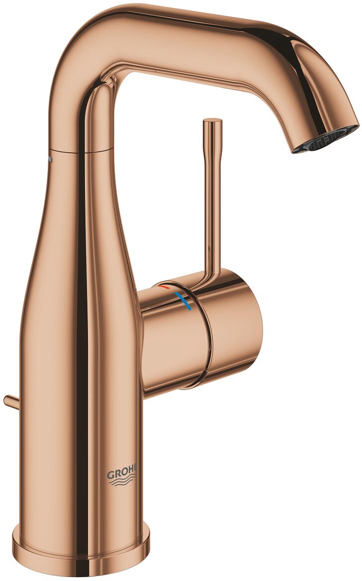 GROHE Essence Einhand-Waschtischbatterie, M-Size, Zugstangen-Ablaufgarnitur, Professional Edition, warm sunset (24173DA1)