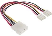 InLine Strom Y-Kabel intern, 1x 5,25" an 2x 3,5", 0,20m (26950)