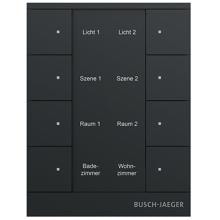 Busch-Jaeger SB-F-8.0.11-885 Bedienelement 8-fach Busch-Tenton®, Free@Home, Schwarz Matt (2CKA006220A0898)