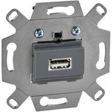 Merten MTN4581-0000 USB-Anschlussdosen-Einsatz 1-fach, Antique/Artec/Trancent, mausgrau