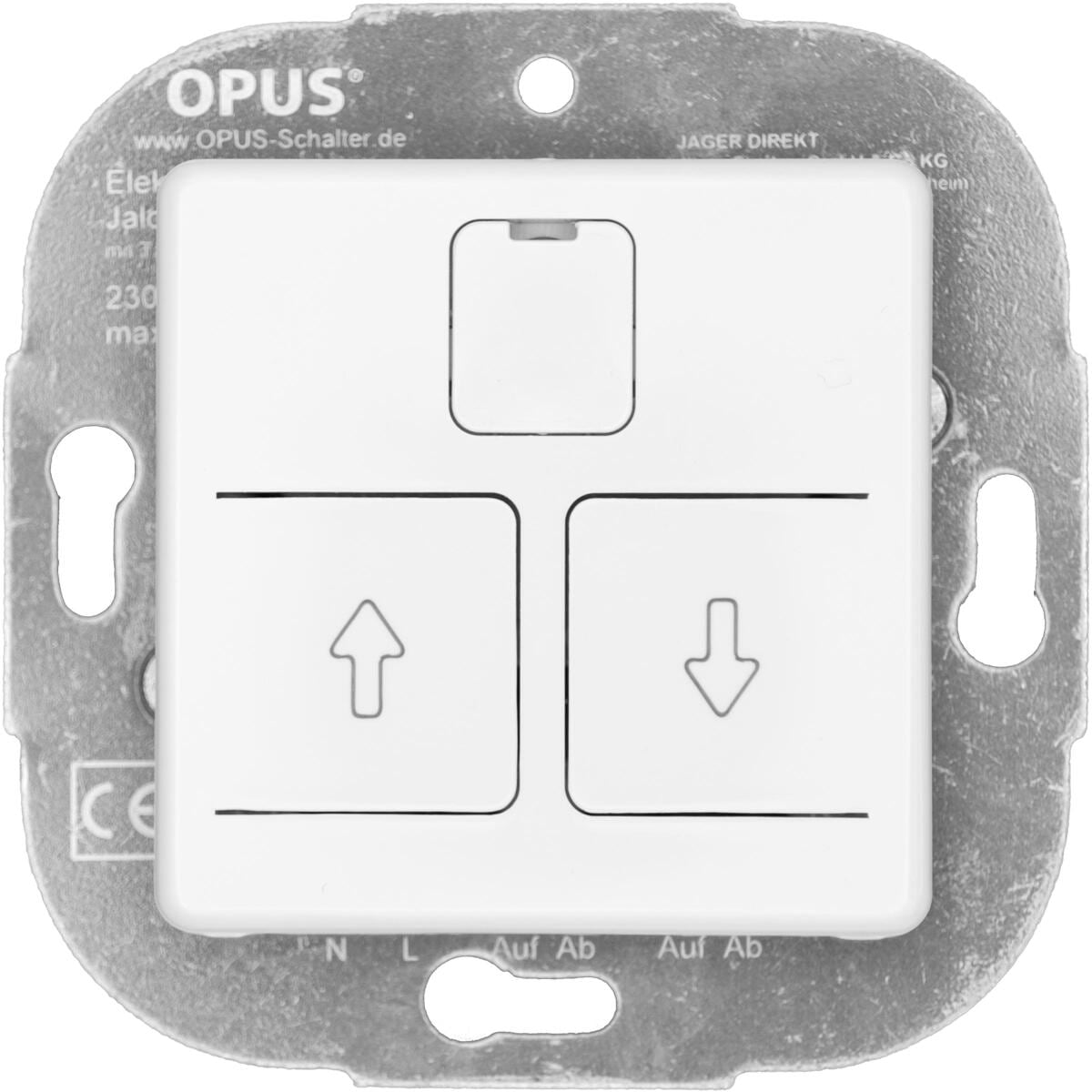 OPUS 55 Elektronischer Rollladenschalter mit Abdeckung, polarweiß (512.614.37)