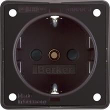 Berker 941952501 Steckdose SCHUKO, erhöhtem Berührungsschutz, Schraubklemmen, Integro Modul-Einsätze, braun matt