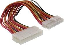 InLine Strom Verlängerung int., 24pol ATX ST / BU, Netzteil zu Mainboard, 0,20m (26629K)
