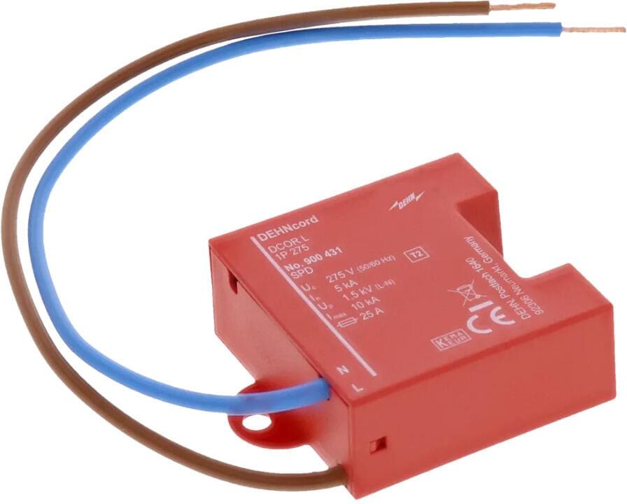 Dehn DCOR L 1P 275 Überspannungsableiter Typ 2 DEHNcord 1-polig für Elektroinstallationssysteme (900431)