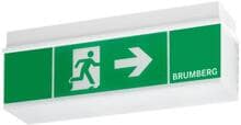 Brumberg RESCUE ONE LED-Rettungszeichenleuchte, EKW 18m, IP54, Nennbetriebsdauer 3/8h, Decken- oder Wandanbau, weiß/grün (79031004)