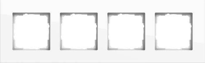 Gira 0214403 Abdeckrahmen Gira Esprit Aluminium, 4-Fach, Reinweiß glänzend (lackiert)