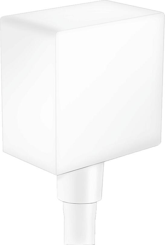 hansgrohe FixFit Wandanschluss eckig, Kunststoff, Rückflussverhinderer, Mattweiß, (25036700)