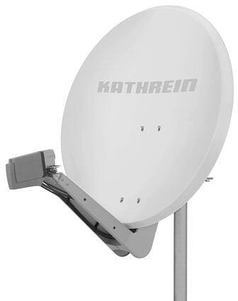 Kathrein CAS 90WS Sat-Antenne 90 cm, Masthalterung Typ. 48-90 mm, Stahl verzinkt und beschichtet, ohne LNB, weiß (20010035)