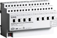 Gira 104600 KNX Schaltaktor 8fach 16 A mit Handbetätigung und Strommessung für C-Lasten