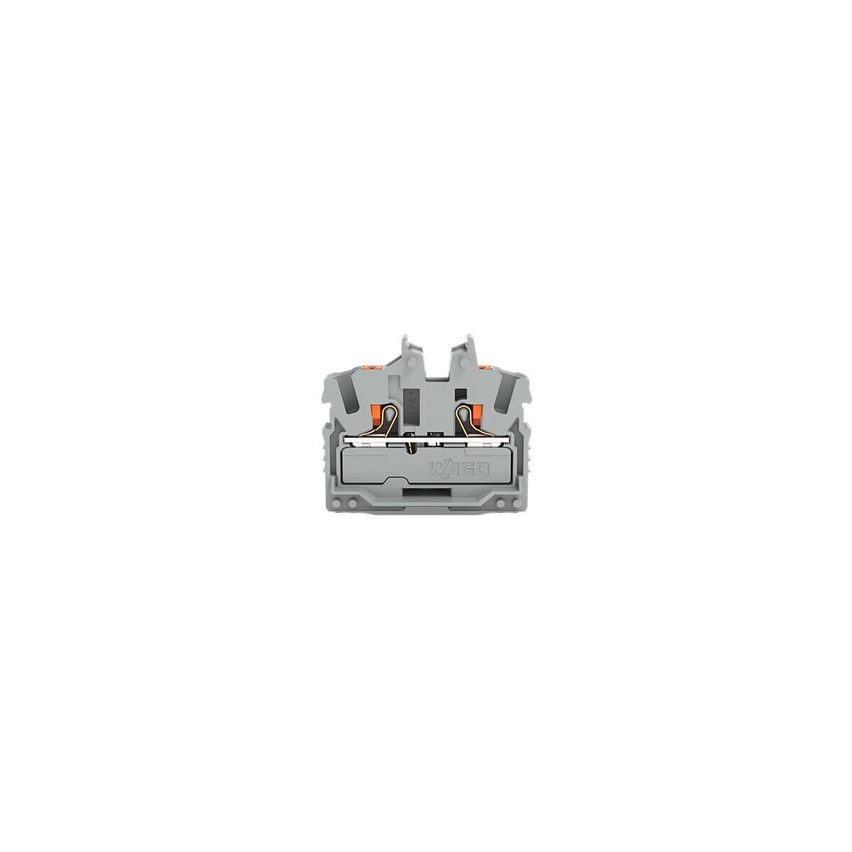Wago 2252-301 2-Leiter-Mini-Durchgangsklemme mit Drücker, 2,5mm², Push-in Cage Clamp, grau