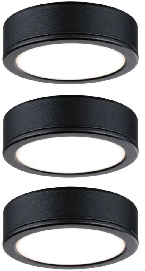 Paulmann LED Unterschrankleuchte Pukk 3x3,5W 65mm 3x210lm 230V rund, schwarz (99990)