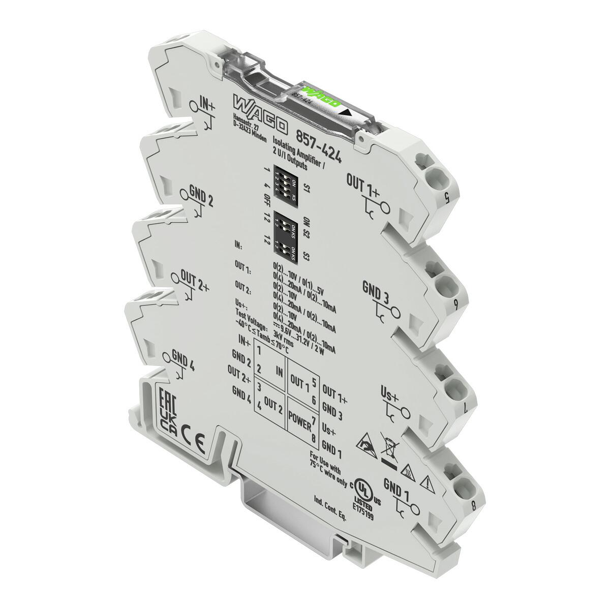Wago 857-424 Trennverstärker, 24VDC, 6mm Baubreite, IP20, Federzuganschluss
