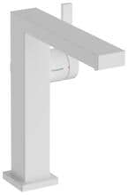 hansgrohe Tecturis E Einhebel-Waschtischarmatur 150 Fine CoolStart mit Push-Open Ablaufgarnitur, Messing, 5 l/min, Mattweiß, (73042700)