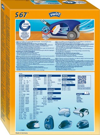 Leaben 20 Sacchetti Per Aspirapolvere Compatibili Siemens Super XS Dino / Bosch Typ D E F G #S17BL