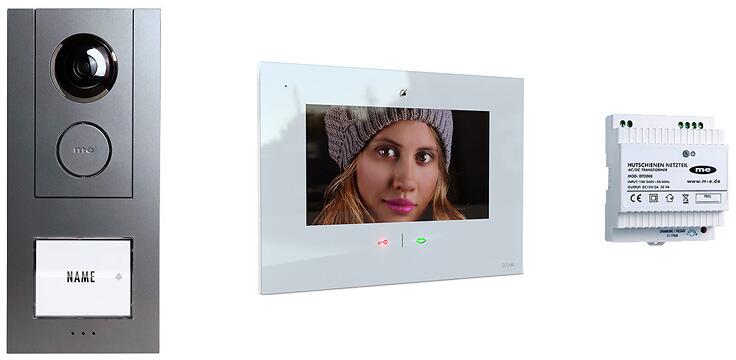 M-E VD-ALU-6109-A-W Video IP Türsprechanlagen Set für 1-Familienhaus, Anthrazit/Weiß (41329)