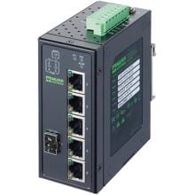 Murr 58191 Unmanaged Gigabit Switch, 6 Port, 4 PoE, 1 SFP Port, IP20, Metall