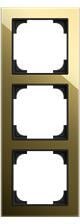 Busch-Jaeger 1723-4013 Abdeckrahmen, art linear, 3-fach, schwarzglas/gold (2CKA001754A4884)