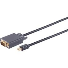 S/CONN Displayportkabel-Mini DP Stecker 1.2-VGA Stecker 1m