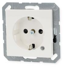 Jung A 1520 BFKO WW Schuko Steckdose 16A 250V, Thermoplast hochglänzend, mit LED, alpinweiß