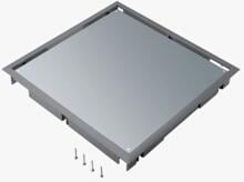 Hager BDQ08057011 Blinddeckel ultra-flach Q08 294x294mm für 5mm Bodenbelag aus Polyamid eisengrau