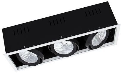 LEDVANCE SPOT MULTI, schwenkbarer Einbaustrahler, 3x30W, 3000K, dreiflammig, warmweiß, Aluminium, weiß (4058075114005)