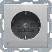 Berker 41096084 Steckdose SCHUKO mit LED-Orientierungslicht und erhöhtem Berührungsschutz, Q.1/Q.3, alu samt, lackiert