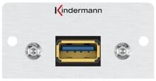 Kindermann Konnect Alu 50 USB 3.0 Anschlussblende mit Kabelpeitsche, silber(7444000828)